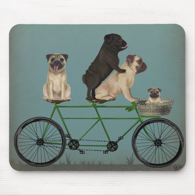 Pug Tandem Mouse Pad (Front)