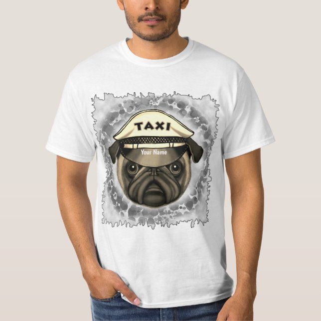 Pug Taxi  T-Shirt (Front)
