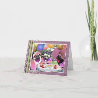Pug Tea Party Card