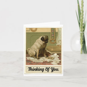 Pug Thinking Of You Card