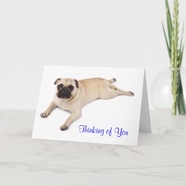 Pug Thinking of You Card Verse inside (Front)