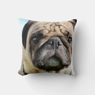 Pug throw pillow