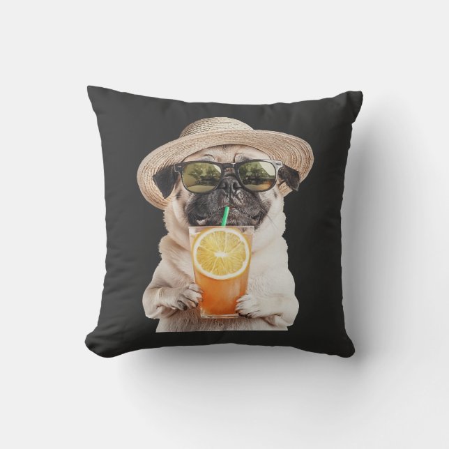 Pug     throw pillow (Front)