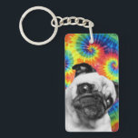 Pug Tie Dye Key Ring<br><div class="desc">Make your keys snazzy with this sweet key ring!</div>