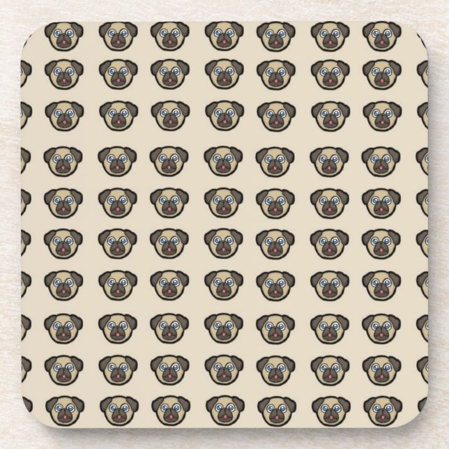 pug tile bg coaster (Front)