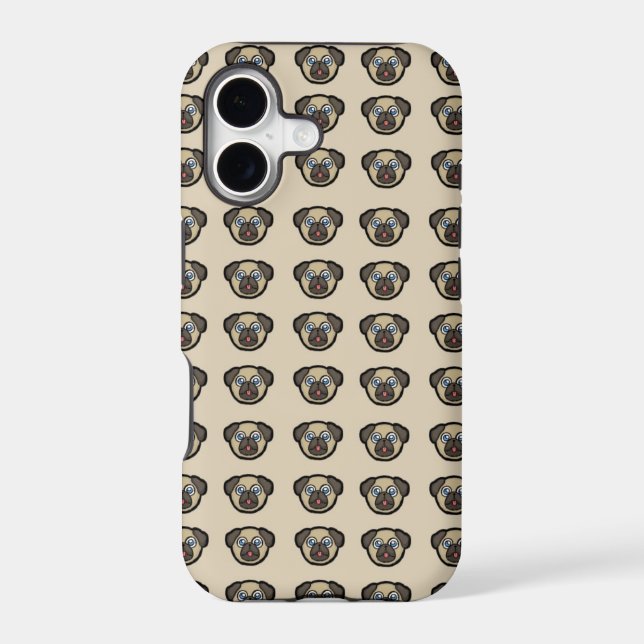 pug tile bg iphone case (Back)