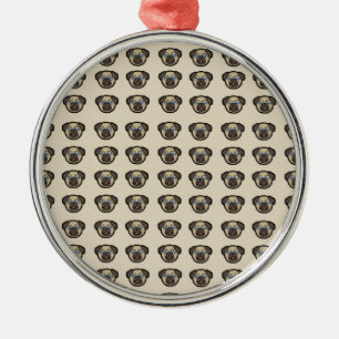 pug tile bg metal ornament