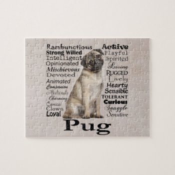 Pug Traits Puzzle by ForLoveofDogs at Zazzle