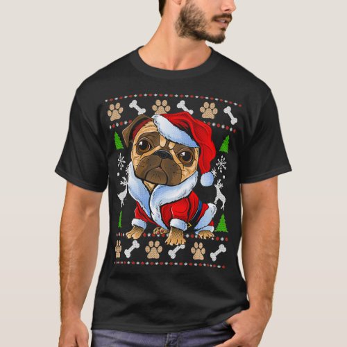 Pug Ugly Christmas Sweater Santa Claus Pug Xmas Gi