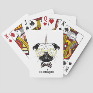 Pug Unicorn   Be Unique Poker Cards