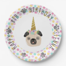 pug paper plates