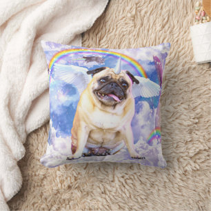 Pug unicorn - Cute pugicorn Throw Pillow