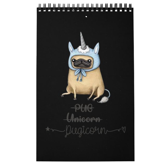 Pug unicorn equal PUGICORN Calendar (Cover)