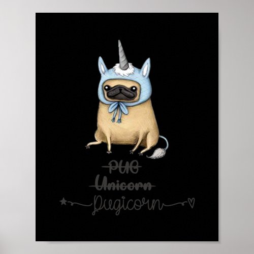 Pug unicorn equal PUGICORN Poster