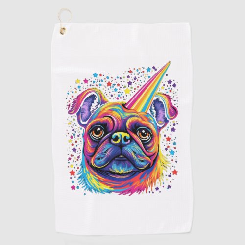 Pug Unicorn Horn Pugicorn Pug Owner Pug Lover  Golf Towel