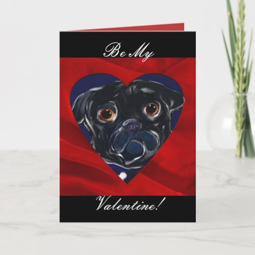 Pug Valentine Holiday Card