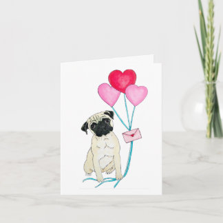 Pug Valentine's Day Card