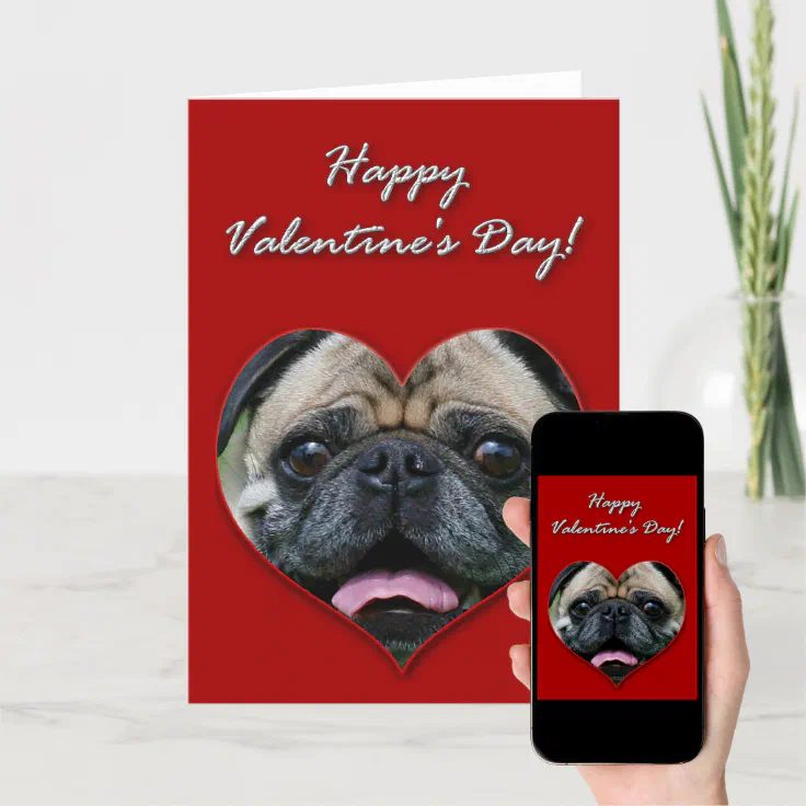 Pug Valentines Day Card Zazzle