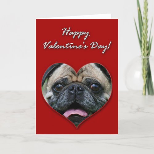 Pug Valentines Day Card