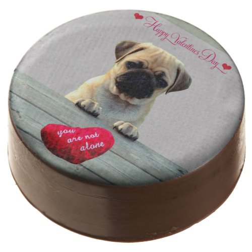 Pug Valentines day Milk Chocolate Dipped Oreo