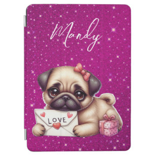 Pug Valentine's Day Personalized Pug Puppy Love iPad Air Cover