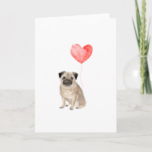 Pug Valentines, Dog Valentines Holiday Card