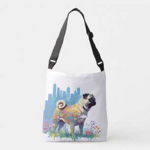Pug Vector Art Animal In The Majestic Nature Wild Crossbody Bag