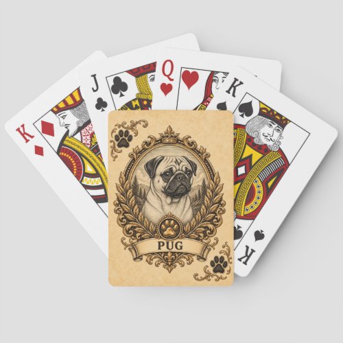 Pug, Vintage Heritage Dog Poker Cards