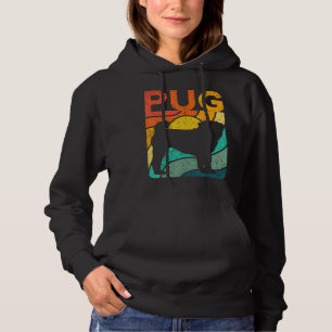 Pug Vintage Retro Pet Dog Mom Dad Gift Hoodie