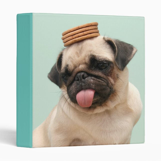 Pug Wants Treats 3 Ring Binder (Front/Spine)