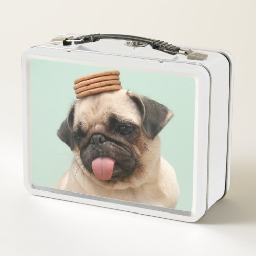 Pug Wants Treats Metal Lunch Box