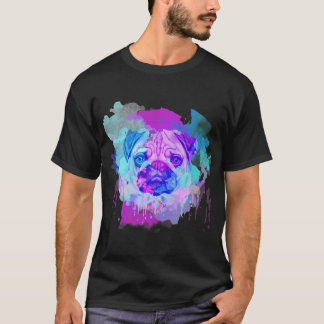 Pug Watercolor, Artistic Pug, Colorful Pug, Pug Pa T-Shirt