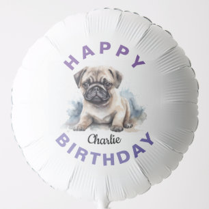 Pug Watercolor Balloon