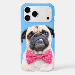 Pug Wearing Pink Bow iPhone 17 Pro Max Case