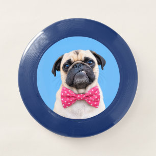 Pug Wearing Pink Bow Wham-O Frisbee