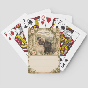 Pug Wedding Guest Book Signing Deck Poker Cards