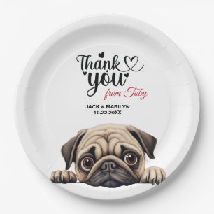Pug Wedding Thank You Paper Plates