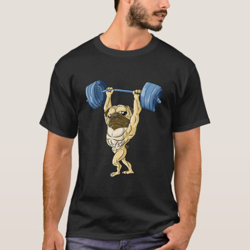 Pug Weightlifting Cute Dog Gym Pet Funny Bodybuild T_Shirt