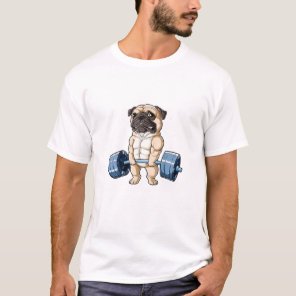 Pug Weightlifting Funny Deadlift Men Fitness Gym T-Shirt