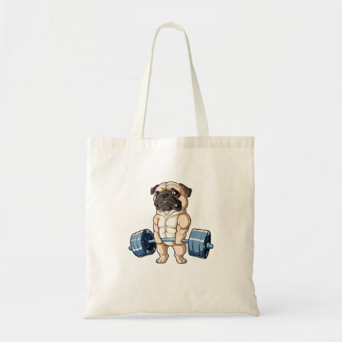 Pug Weightlifting Funny Deadlift Men Fitness Gym Tote Bag