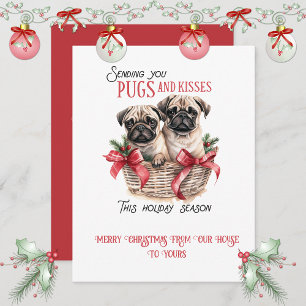 Pug Whimsical Christmas Holiday Card