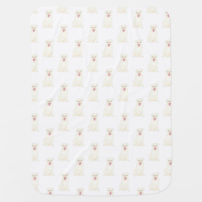 Pug (White) Baby Blanket (Front)