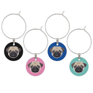 Pug Wine Charm