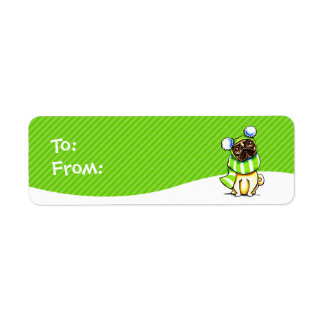 Pug Winter Scarf Christmas Gift Tags To/From
