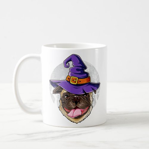 Pug Witch Hat Funny Halloween Gifts Dog Lover Girl Coffee Mug