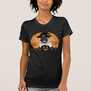 Pug Witch Hat Jack-o-Lantern Dogs Halloween T-Shir T-Shirt