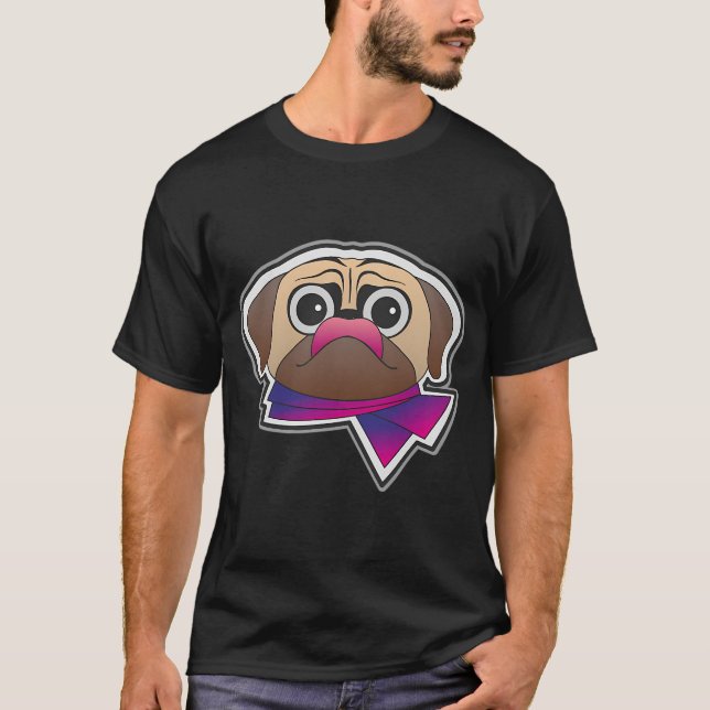 Pug with a pink bow T-Shirt (Front)