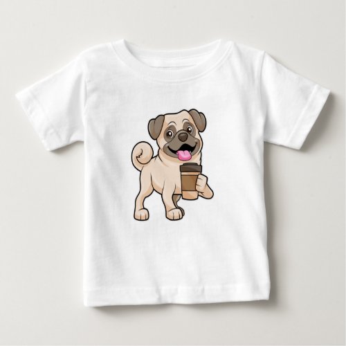 Pug with Coffee to go Baby T_Shirt