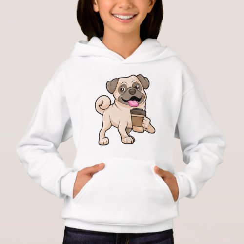 Pug with Coffee to go Hoodie