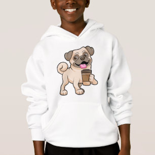 Pug with Coffee to go Hoodie